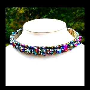 Sassy Jones Rochinda Glass Beaded Chocker - Purple/Blue
